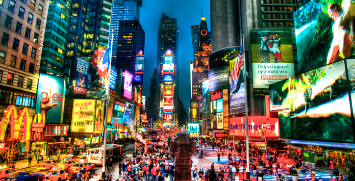 HDR photo of an evening in Times Square, New York City