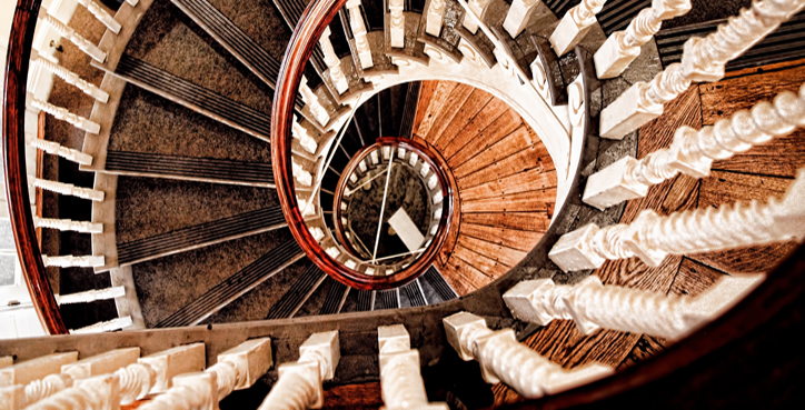 Historic Old State House Antique Spiral Staircase in Boston