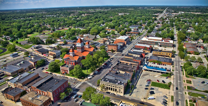 Aerial Photo of Downtown Crown Point, Indiana