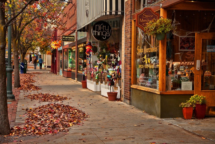 Fall in Traverse City, Michigan along Front Street