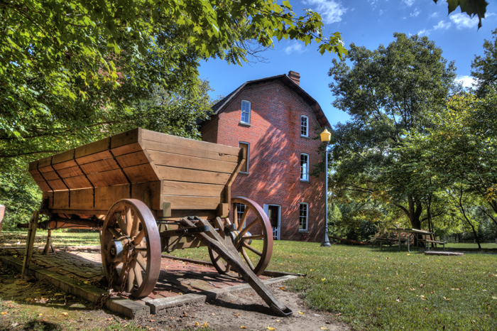 Grist Mill and Wagon at Deep River County Park