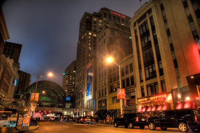 The Conrad Hilton Hotel in downtown Indianapolis, Indiana