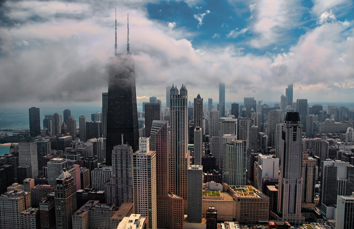 Aerial Chicago featuring John Hancock Center