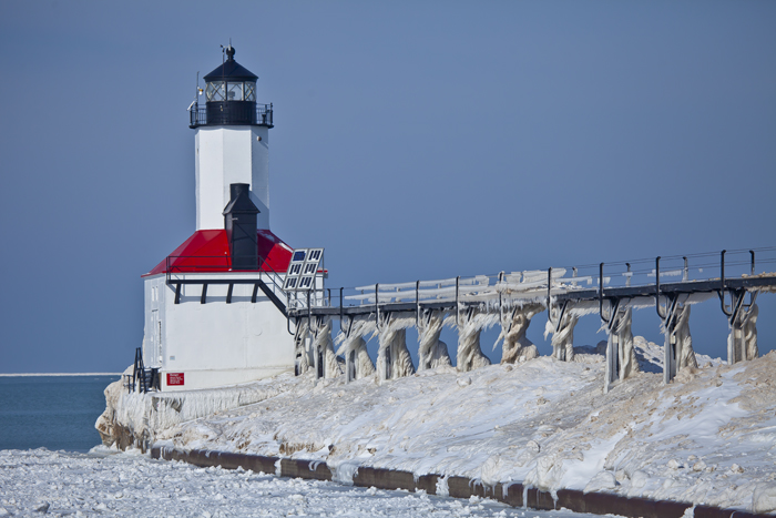 The East Pier Lighthouse in Michigan City, Indiana